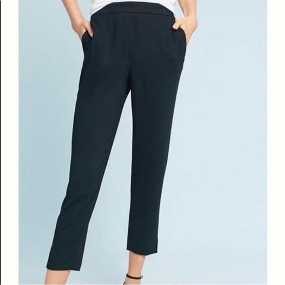 Anthropologie The Essential Pull-On Trouser‎ Ankle Cropped Black Women’s Small